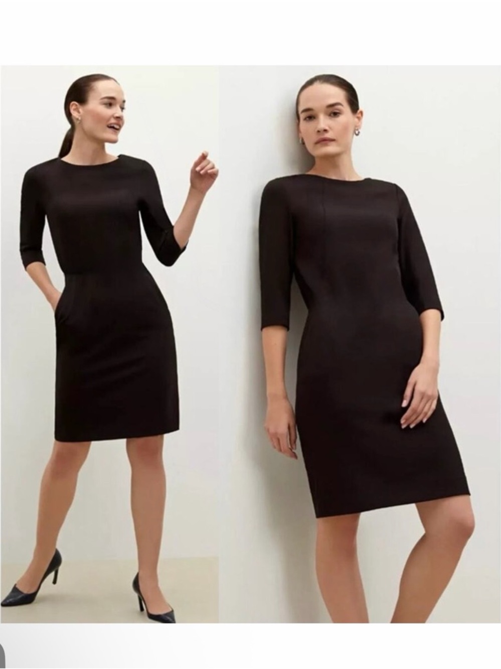 MM Lafleur Black Ponte Sheath Dress